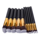 Kit 10 peças pincel kabuki precisão Conjunto de Maquiagem para Sombra Delineador Lábios Pó Base
