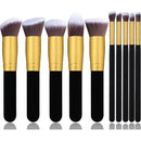 Kit 10 peças pincel kabuki precisão Conjunto de Maquiagem para Sombra Delineador Lábios Pó Base