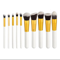 Kit 10 peças pincel kabuki precisão Conjunto de Maquiagem para Sombra Delineador Lábios Pó Base