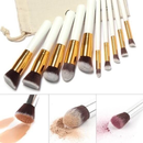 Kit 10 peças pincel kabuki precisão Conjunto de Maquiagem para Sombra Delineador Lábios Pó Base