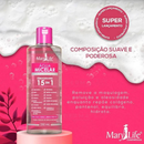 Kit 12 Unidades Água Micelar Demaquilante Colágeno e Pantenol com 15 Benefícios 260ml Atacado