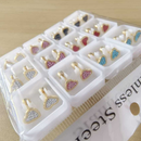 Kit 12 Pares Brincos De Aço inox Zircônia, Joias Femininas Da Moda