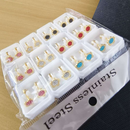 Kit 12 Pares Brincos De Aço inox Zircônia, Joias Femininas Da Moda