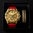 Kit Relógio Masculino Original + Pulseira Premium + Caixa Presente Dia dos Pais Namorado