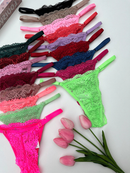 Kit 10 Calcinhas Renda Lingerie com Regulagem Luxo Fio Dental Sexy Feminina Sensual Moda Intima