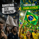 Kit 10 Bandeirinhas Brasil Copa Do Mundo Com Haste Premium Torcida