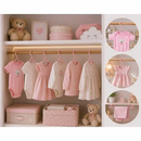 Kit Cabides Infantil Bebê Baby Rosa Azul Branco Preto Plástico Reforçado - Enxoval Cruzeta Roupa Colorido