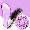 Kit 30 - Kit 15 Touca De Cetim + Kit 15 Escovas Mágicas pra cabelo - Anti Frizz - De Desembaraçar Cabelo