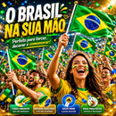 Kit 10 Bandeirinhas Brasil Copa Do Mundo Com Haste Premium Torcida