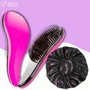 Kit 30 - Kit 15 Touca De Cetim + Kit 15 Escovas Mágicas pra cabelo - Anti Frizz - De Desembaraçar Cabelo