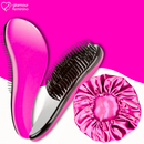 Kit 30 - Kit 15 Touca De Cetim + Kit 15 Escovas Mágicas pra cabelo - Anti Frizz - De Desembaraçar Cabelo