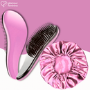 Kit 30 - Kit 15 Touca De Cetim + Kit 15 Escovas Mágicas pra cabelo - Anti Frizz - De Desembaraçar Cabelo