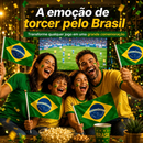 Kit 10 Bandeirinhas Brasil Copa Do Mundo Com Haste Premium Torcida