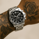 Relógio Masculino Aço inox A PROVA D'ÁGUA Conjunto c/ Corrente + Pulseira e Pingente Presente Pais Namorado
