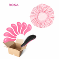 KIT COM 12 Escovas Mágica + 12 Toucas Anti Frizz, Escolha sua Cor Preferida