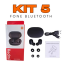 Kit 5/10 Fone Ouvido Bluetooth Sem Fio Atacado Tws 5.0 Estéreo Lançamento Android Ios Boa qualidade de som